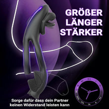 Laden Sie das Bild in den Galerie-Viewer, Penisring Vibrator für Paare Cock Ringe mit 9 Vibrationsmodi für die gleichzeitige Stimulation von Klitoris und Hoden Dual Cockring Massagegerät Silikon Sexspielzeug für Männer und Frauen