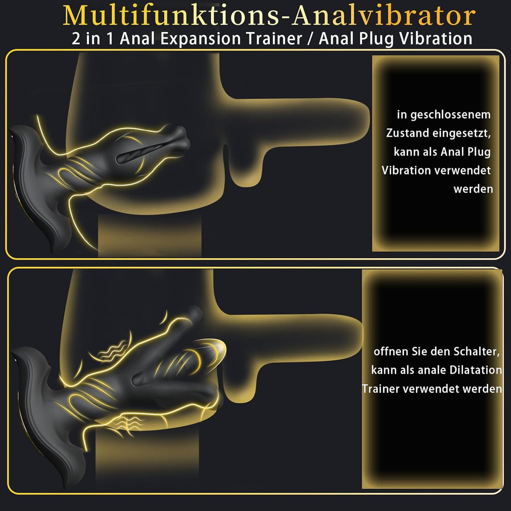 Analvibratoren für Männ Prostata Stimulation Männer Analplug für männer Vibrator Buttplug Sex Spielzeug Mit Tension Shock Funktion Sex Spielzeug für die Manner Anal Vibrator Anal dildo