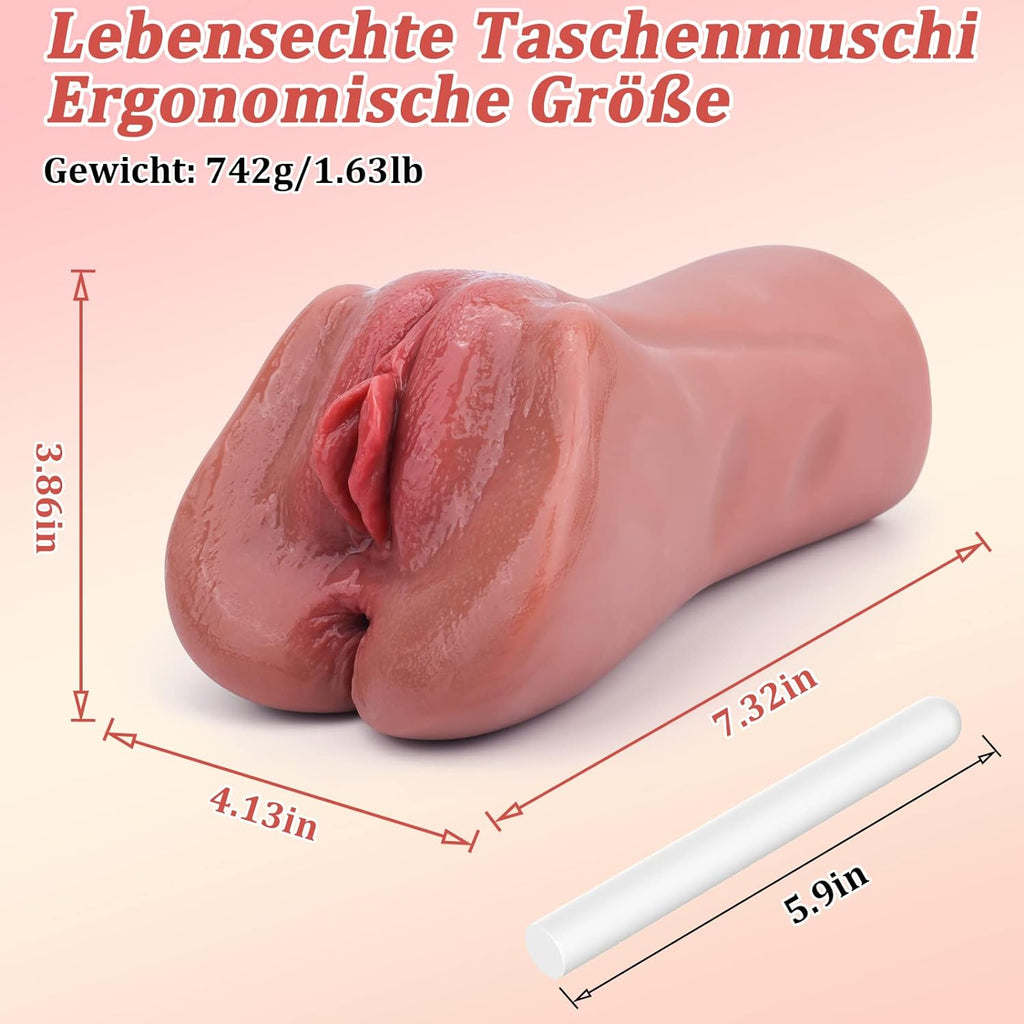 2in1 Realistisch Masturbieren Taschenmuschi Groß Sex Spielzeug , Sexpuppe, Masturbator Vagina Anal Klitoris Erotik Sexspielzeug für Männer solo