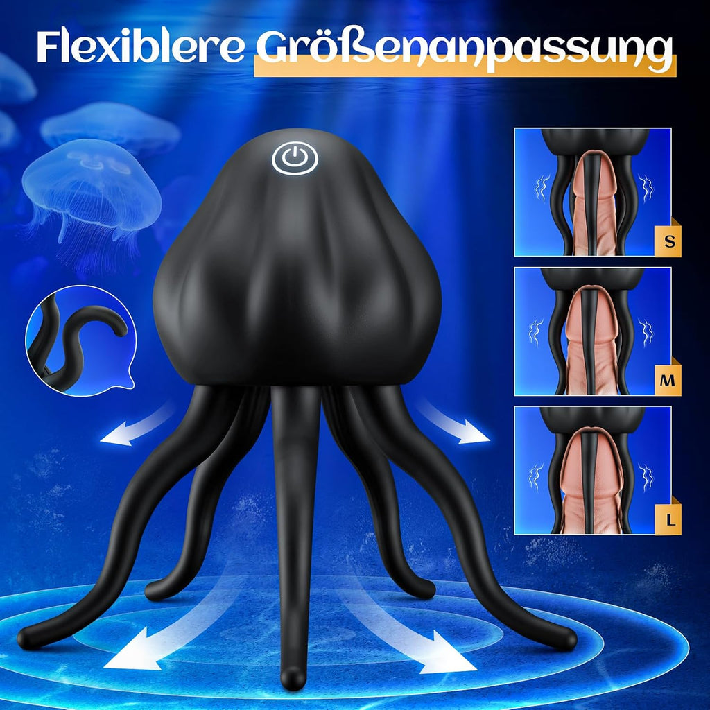 Masturbator Sexspielzeug für Paare Extrem Sex Toy mit 10 Vibrations Qualle Tentakel Penismassage Nippel & Klitoris Stimulator, Vibratorensets Penis Vibrator - Erotik Sextoysets für Ihn und Frauen