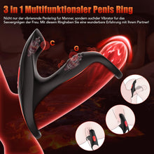 Laden Sie das Bild in den Galerie-Viewer, Penisring Sex spielzeug für Paare extrem sex, Penis Ring Erotik Sex Spielzeug für die Männer, Cockring Erotisches Sexspielzeug für Klitoris, 12 Vibrationsmodi Dual Penisring Massagegerät Schwarz