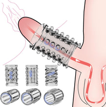 Laden Sie das Bild in den Galerie-Viewer, Penismanschetten, 6er Pack Penis Sleeve Fallinsexy Transparente Wiederverwendbare Penishülle für Penisvergrößerung Sexspielzeug für Männer, Penis Sleeve Erbessern Ausdauer &amp;Sensibilität