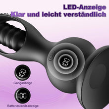 Laden Sie das Bild in den Galerie-Viewer, Kabelloser Vibrations Analplug Prostata Massager für Männer mit Fernbedienung 10 Vibrationsmodi Kugel Design IPX6 Wasserdicht Magnetisches Laden Medizinisches Silikon Leise Schwar