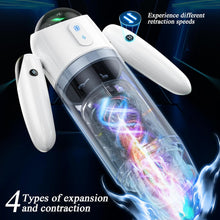 Laden Sie das Bild in den Galerie-Viewer, Elektrischer Masturbator Cup,Taschenmuschi Vibrationen mit 2 Griffe &amp; 7 Teleskopmodi &amp; Rotationsmodi,Masturbieren für Männer Elektrisch Masturbatoren 3D Vagina Pussy,Sex Spielzeug für die Männer