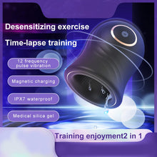 Laden Sie das Bild in den Galerie-Viewer, Masturbator mit einzigartigem Texturdesign an der Innenwand,Penis Vibrator für Mann mit 12Vibrationsmodi, Elektrische Masturbatoren Penis Trainer, Männer Eichel Stimulator Silikon Sexspielzeug