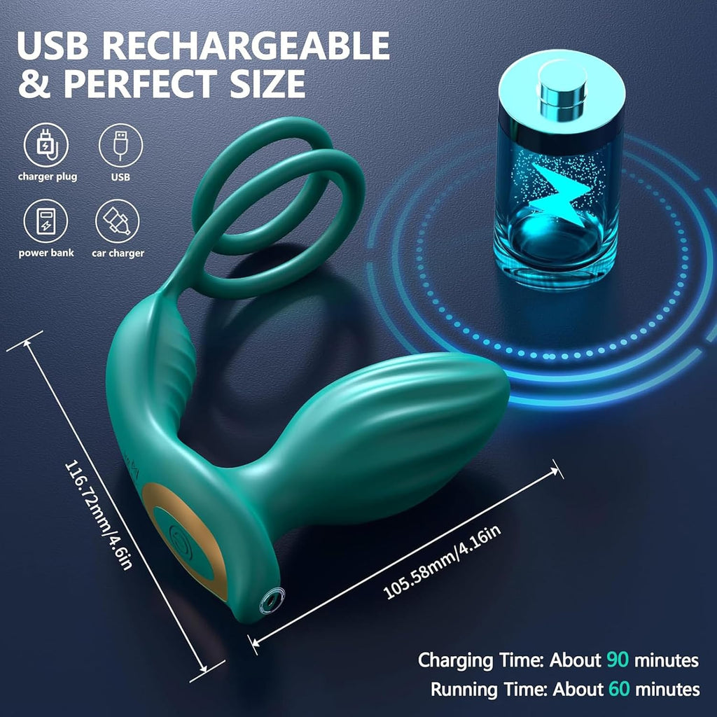 360° Rotierendes Analvibrator-Prostata-Massagegerät mit APP Fernbedienung,Anal Plug Vibratoren 9 Vibrations & 9 Rotationsmodi,Silikon Penisringe Analvibratoren Sexspielzeug für Männer Paare.