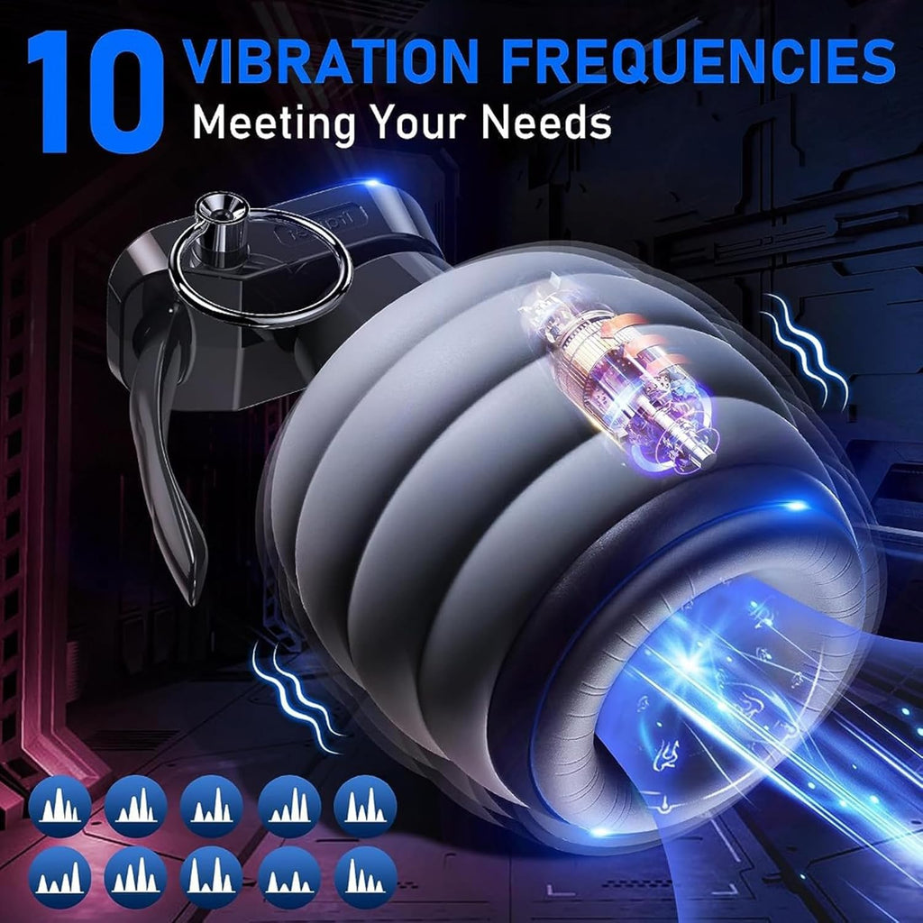 Elektrische Masturbator Cup mit 10 leistungsstarke Vibrationsmodi Penis Training Vibrator Sexspielzeug für Männer Taschenmuschi Sex Toyset Herren