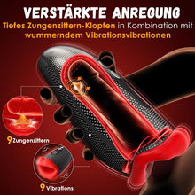 Laden Sie das Bild in den Galerie-Viewer, Masturbieren für Männer Vibratorensets Masturbator, 9x9 Klopfen-Lecken-Vibration Sex Spielzeug für die Männer Taschenmuschi Penis Vibrator Eichel Sexspielzeug Solo Masturbatoren