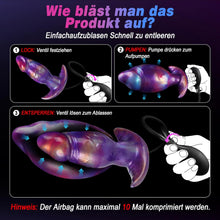 Laden Sie das Bild in den Galerie-Viewer, Aufblasbar Analplug Anal Dildo Butt Plug mit Pumpe BDSM Extrem Inflatable Anal Plug Analdildo Analtoy Analdehner Monster Dildo XXL Silikon Groß Dick für Männer Frauen