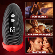 Laden Sie das Bild in den Galerie-Viewer, Masturbieren für Männer Vibratorensets Masturbator, 9x9 Klopfen-Lecken-Vibration Sex Spielzeug für die Männer Taschenmuschi Penis Vibrator Eichel Sexspielzeug Solo Masturbatoren
