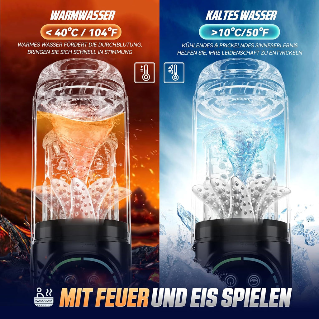 Elektrischer Masturbator Masturbieren für Männer 7 Teleskopfunktion & Rotierend & Saugen, Sex Spielzeug für die Männer Realistisch Zungenleck Blowjob, Taschenmuschi Masturbatoren Penis Pussy Sex Toys