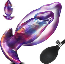 Laden Sie das Bild in den Galerie-Viewer, Aufblasbar Analplug Anal Dildo Butt Plug mit Pumpe BDSM Extrem Inflatable Anal Plug Analdildo Analtoy Analdehner Monster Dildo XXL Silikon Groß Dick für Männer Frauen