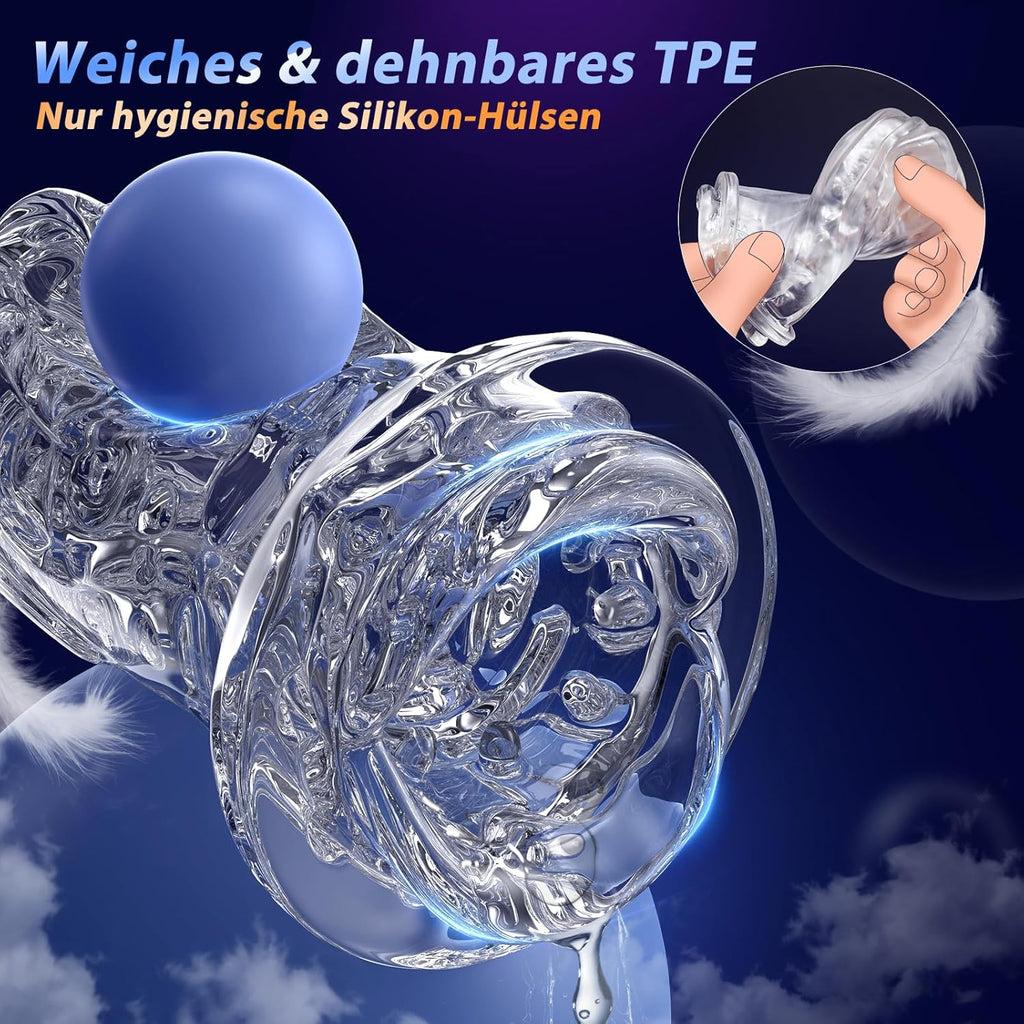 Masturbieren für Männer, Elektrischer Masturbator Sex Spielzeug für die Männer mit 6 Teleskopfunktion und 5 Einstellbaren Geschwindigkeiten 10 Vibrations Masturbatoren Sexspielzeug