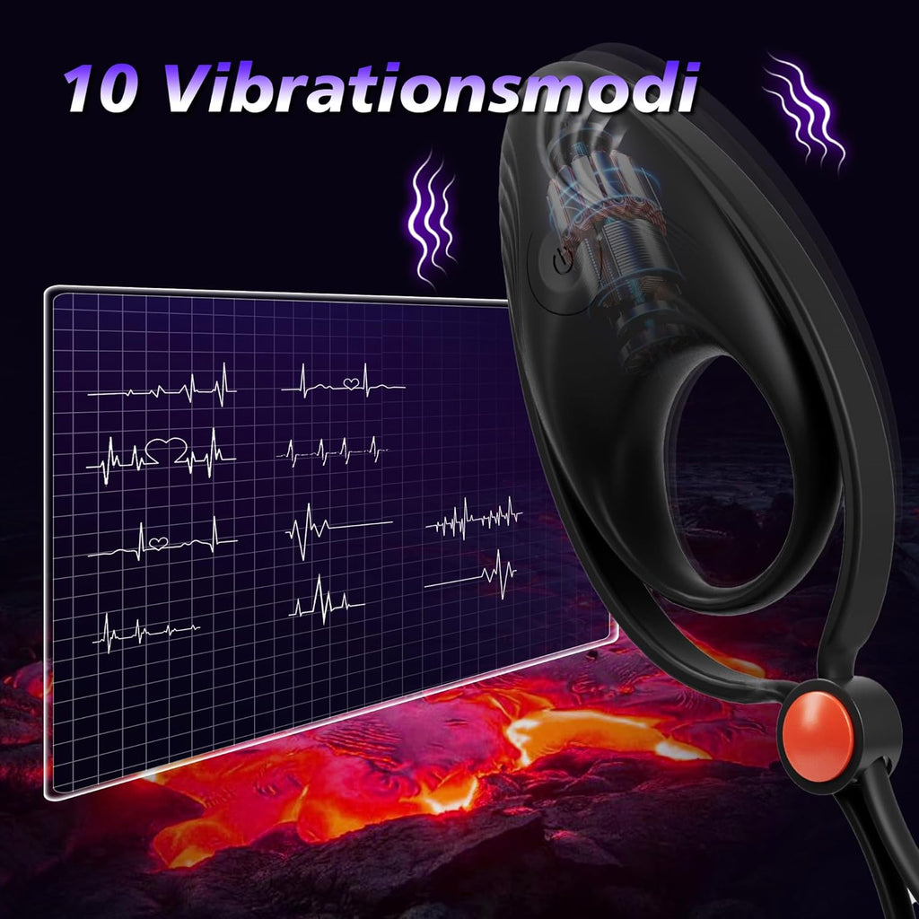Penisring Vibrator Cockring für Männer Verstellbar Sextoysets für Paare Männer Sex, Paarvibrator mit 10 Vibrationsmodi Sex spielzeug für Paare extrem Männer Klitoris Penis Ring Erotik