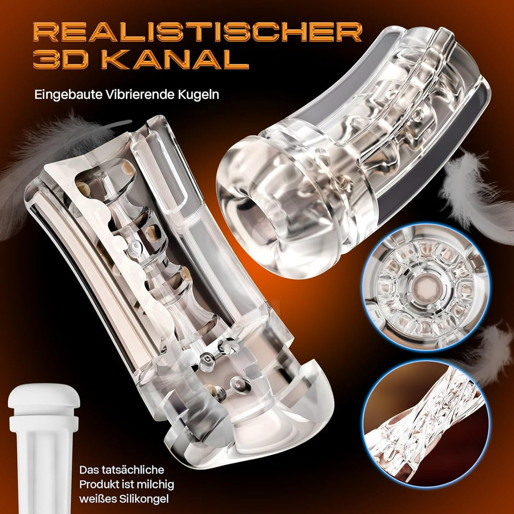 Masturbieren FüR MäNner - Masturbatoren FüR Die MäNner Mit 5 Saugmodus Und 10 Vibrationsmodi, Taschenmuschi FüR Die MäNner 3d Realistische Vagina Heizung