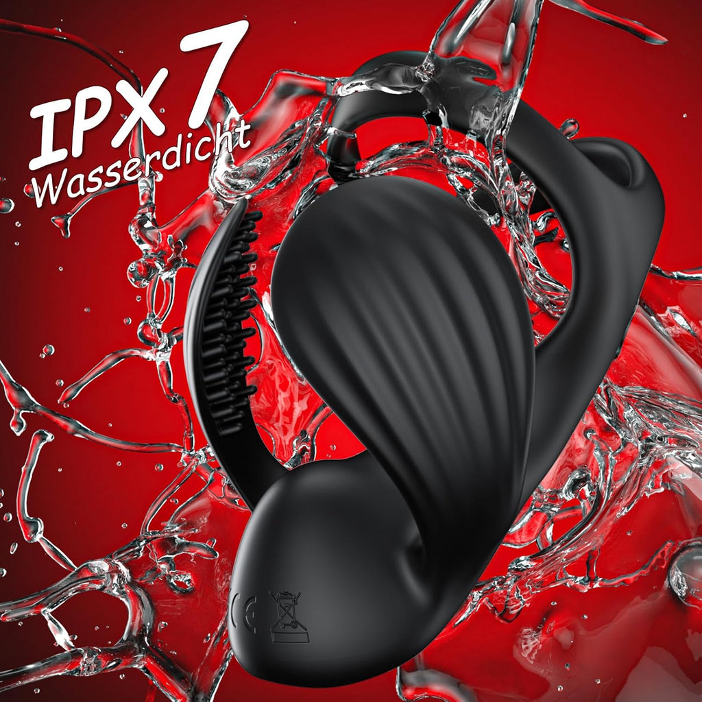 Penisring Vibrator mit 360° Verstellbarem Perlen-Klitorisstimulator, Sex Spielzeug für die Paare Männer Frauen, Cockring Penis Ring Sex Toys, Erotisches Sexspielzeug für Paare Mann Extrem Sex