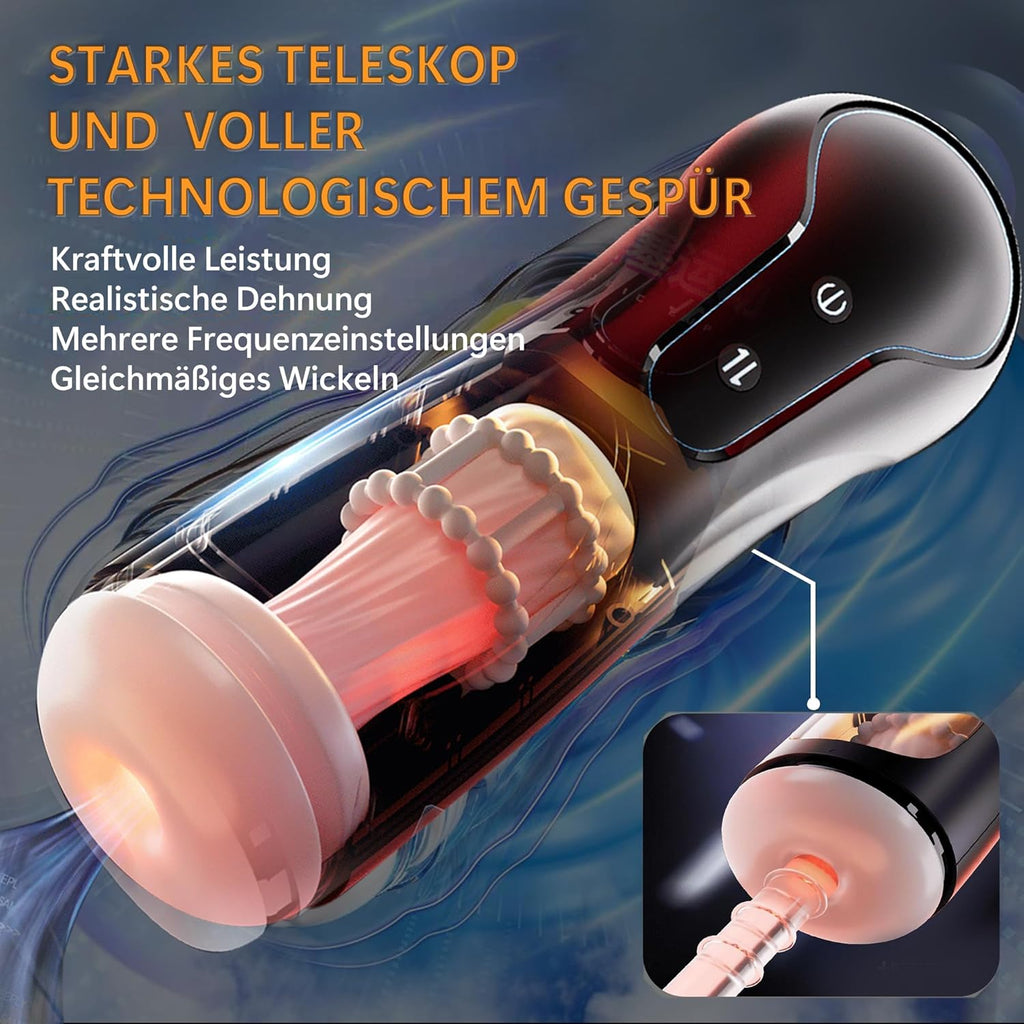 Masturbieren für Männer PINTLE Elektrische Cup-Masturbatoren mit 10 Saugen & Schlucken & Vaginalverengung & Kolbenbewegung Leise Bohrmaschine Blowjob Sex Spielzeug für die Männer Paare Solo Sextoys