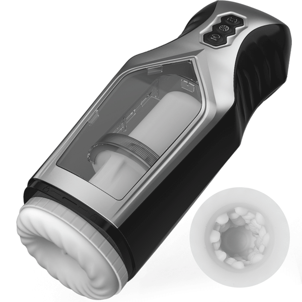 7 Thursting & Vibrating mit riesigem sichtbarem Fenster Oral Male Masturbator