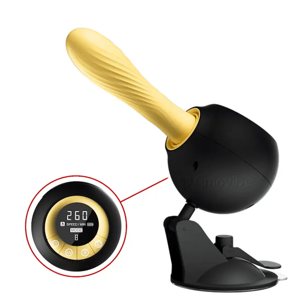 Stoßende, vibrierende Sexmaschine mit Wärmefunktion und Fernbedienung