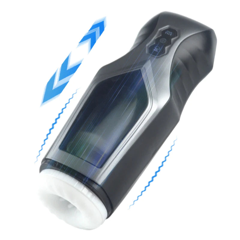 7 Thursting & Vibrating mit riesigem sichtbarem Fenster Oral Male Masturbator