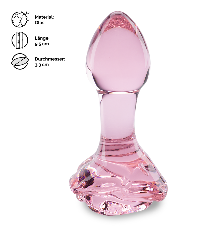 Analplug aus Glas Romantic Rose