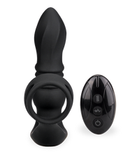 Laden Sie das Bild in den Galerie-Viewer, Analplug mit Vibrations- und Stoßfunktion und Doppel-Cockring Toronto