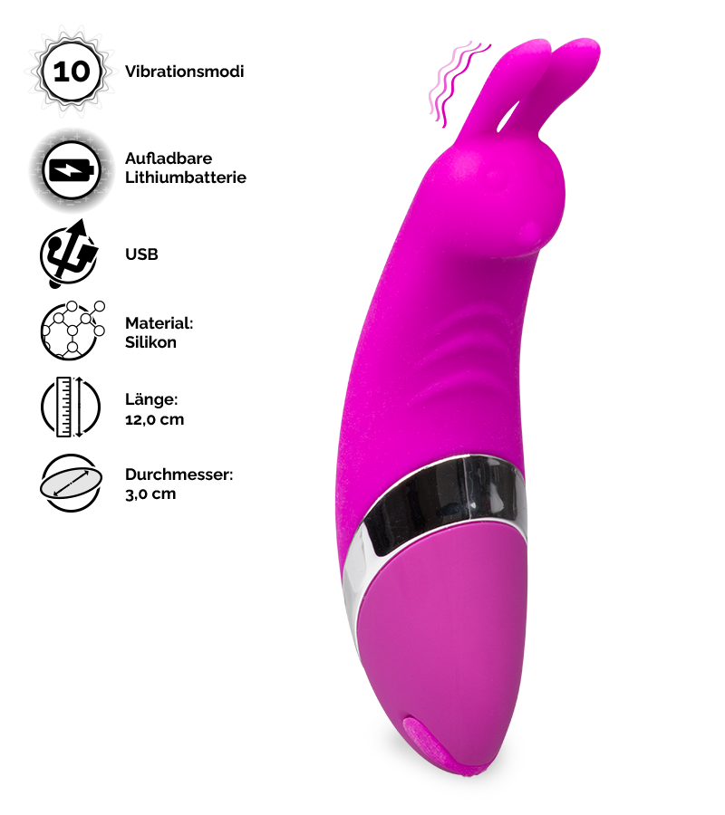 Aufladbarer Klitoris-Minivibrator Rabbit