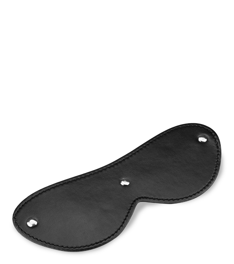 Augenmaske aus schwarzem Leder mit Nieten