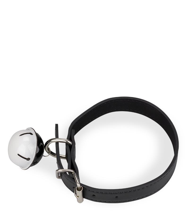 BDSM-Halsband aus Kunstleder mit großer Glocke