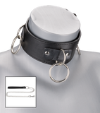BDSM-Halsband mit 3 O-Ringen und Leine