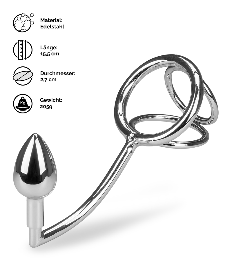 Bondage-Haken mit Dreifach-Cockring Bondy