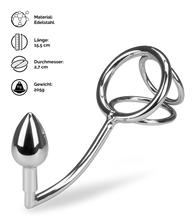 Laden Sie das Bild in den Galerie-Viewer, Bondage-Haken mit Dreifach-Cockring Bondy