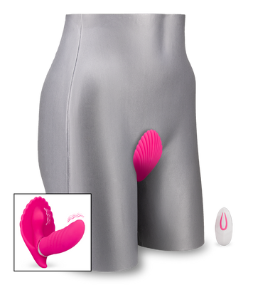 Butterfly-Vibrator in Muschelform mit Innendildo