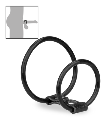 Doppel-Penisring aus Silikon und Kunstleder