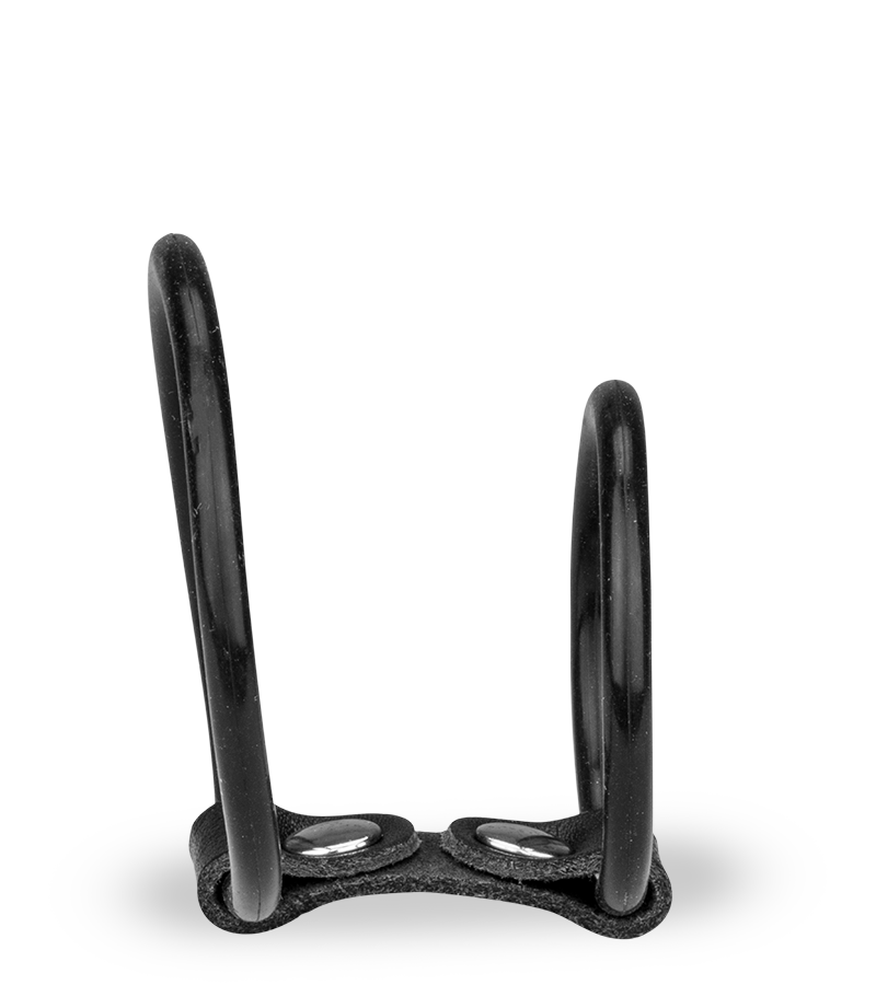 Doppel-Penisring aus Silikon und Kunstleder