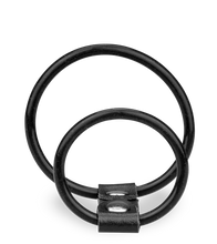 Laden Sie das Bild in den Galerie-Viewer, Doppel-Penisring aus Silikon und Kunstleder