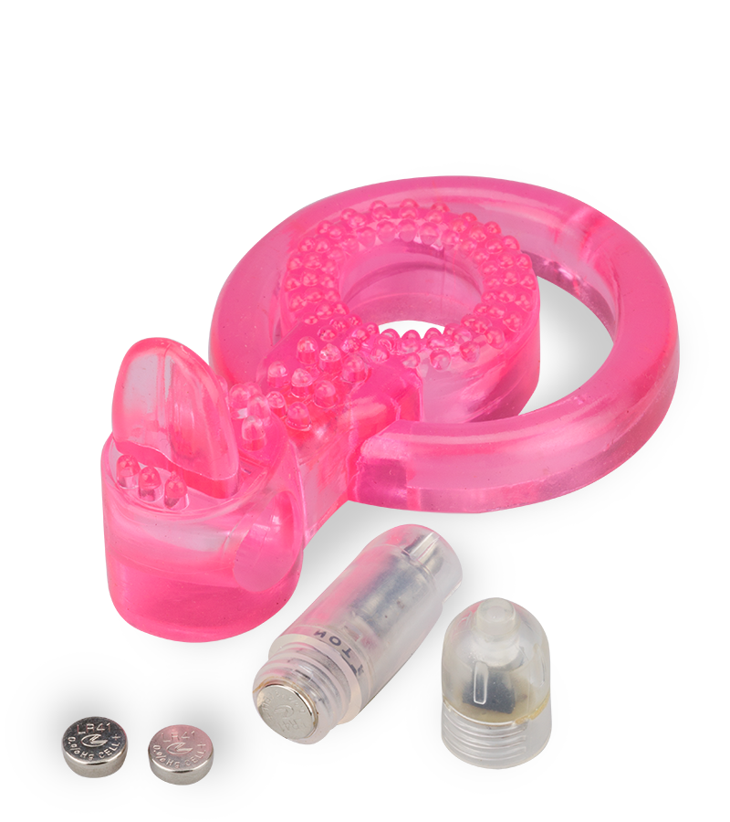 Doppel-Penisring mit Minizunge und Vibration