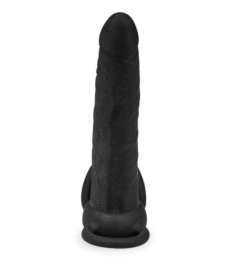 Doppeldildo mit Penis- und Hodenring