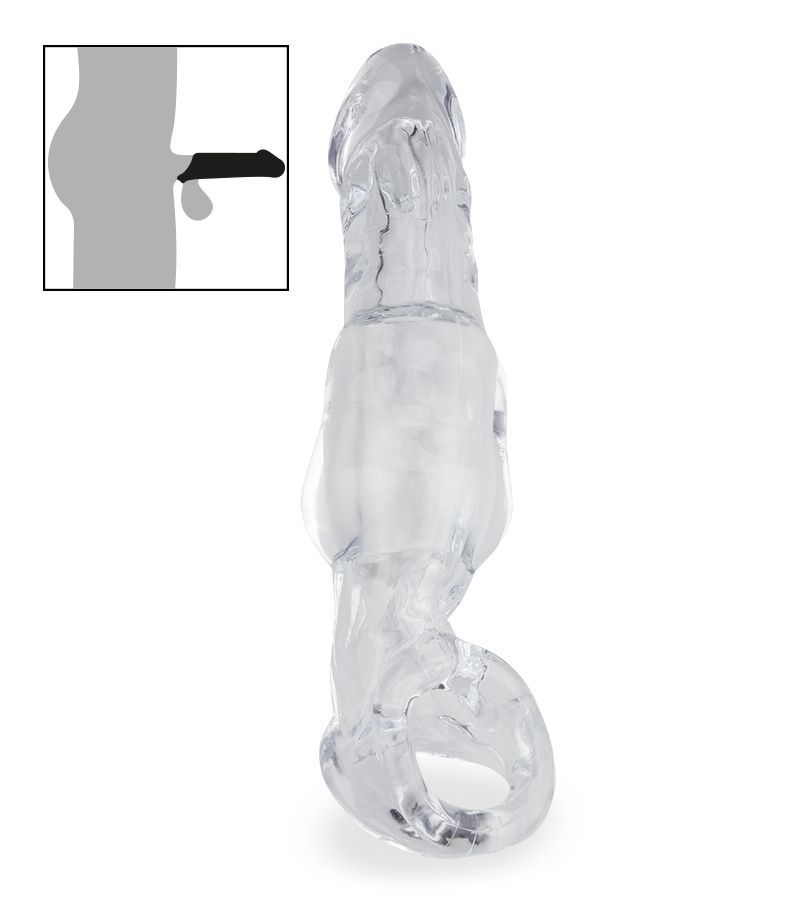 Durchsichtige Penishülle mit Hodenring Gordon