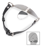 Flacher Mundknebel aus Metall und Kunstleder