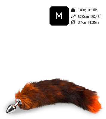 Foxtail-Analplug in Schwarz-Orange