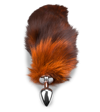 Laden Sie das Bild in den Galerie-Viewer, Foxtail-Analplug in Schwarz-Orange