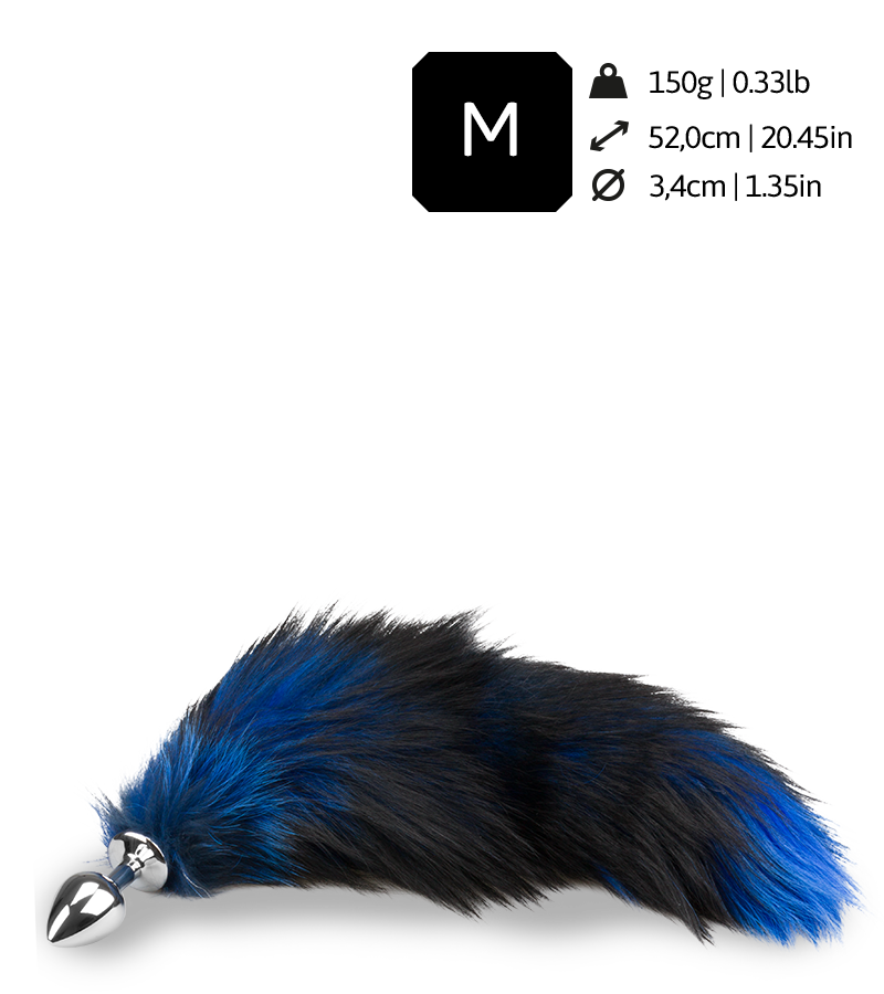 Foxtail-Analplug in Schwarz und Blau
