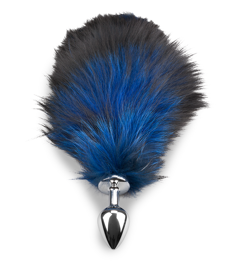 Foxtail-Analplug in Schwarz und Blau