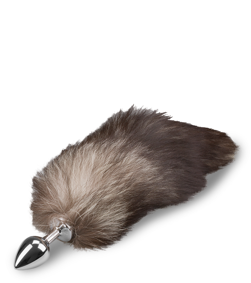 Foxtail-Buttplug in Schwarz-Weiß