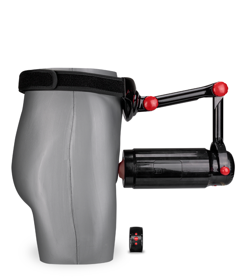 Freihand-Masturbator mit Gürtel und Vagina-Aufsatz