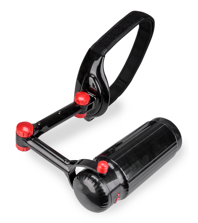 Freihand-Masturbator mit Gürtel und Vagina-Aufsatz