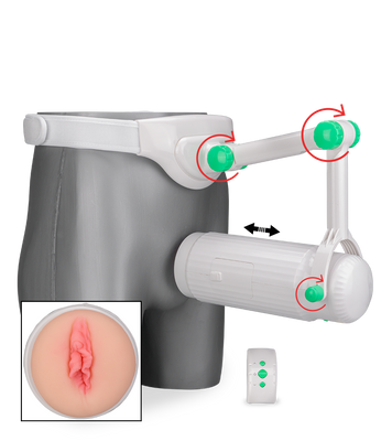 Freihand-Masturbator mit Gürtel und Vagina-Aufsatz