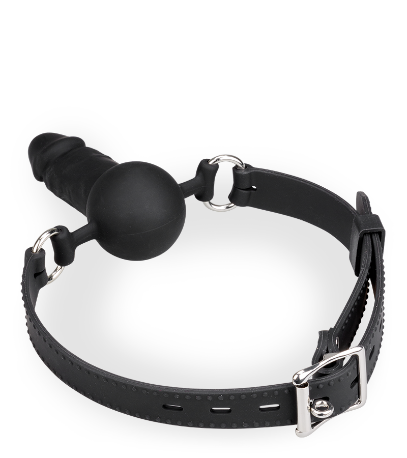 Gagball aus Silikon mit Dildo 6,5cm