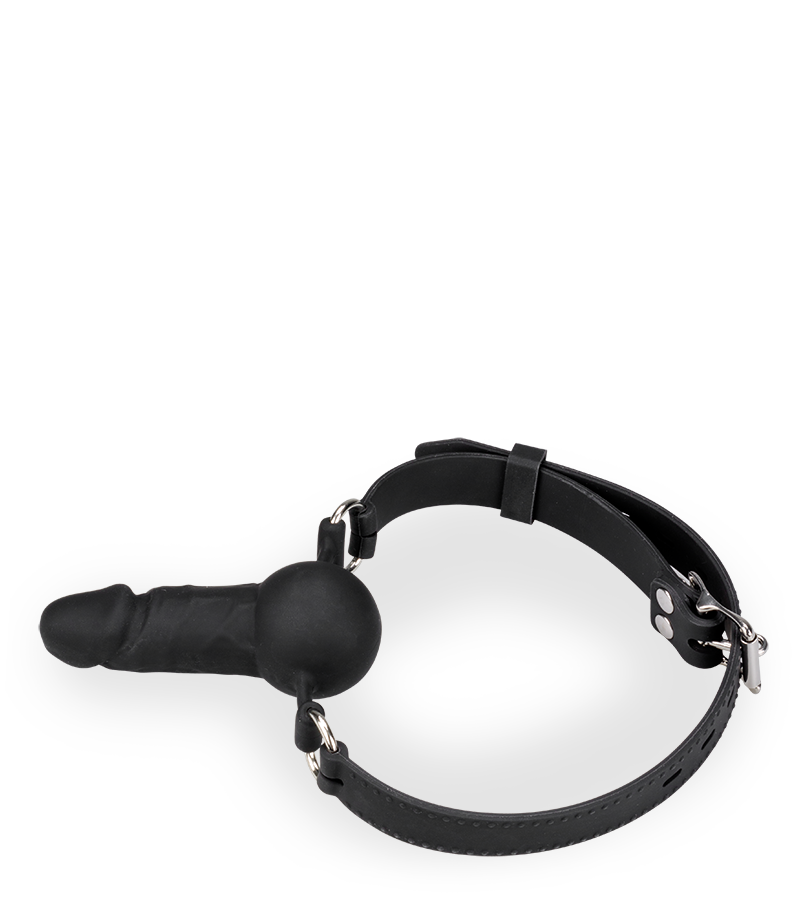 Gagball aus Silikon mit Dildo 6,5cm